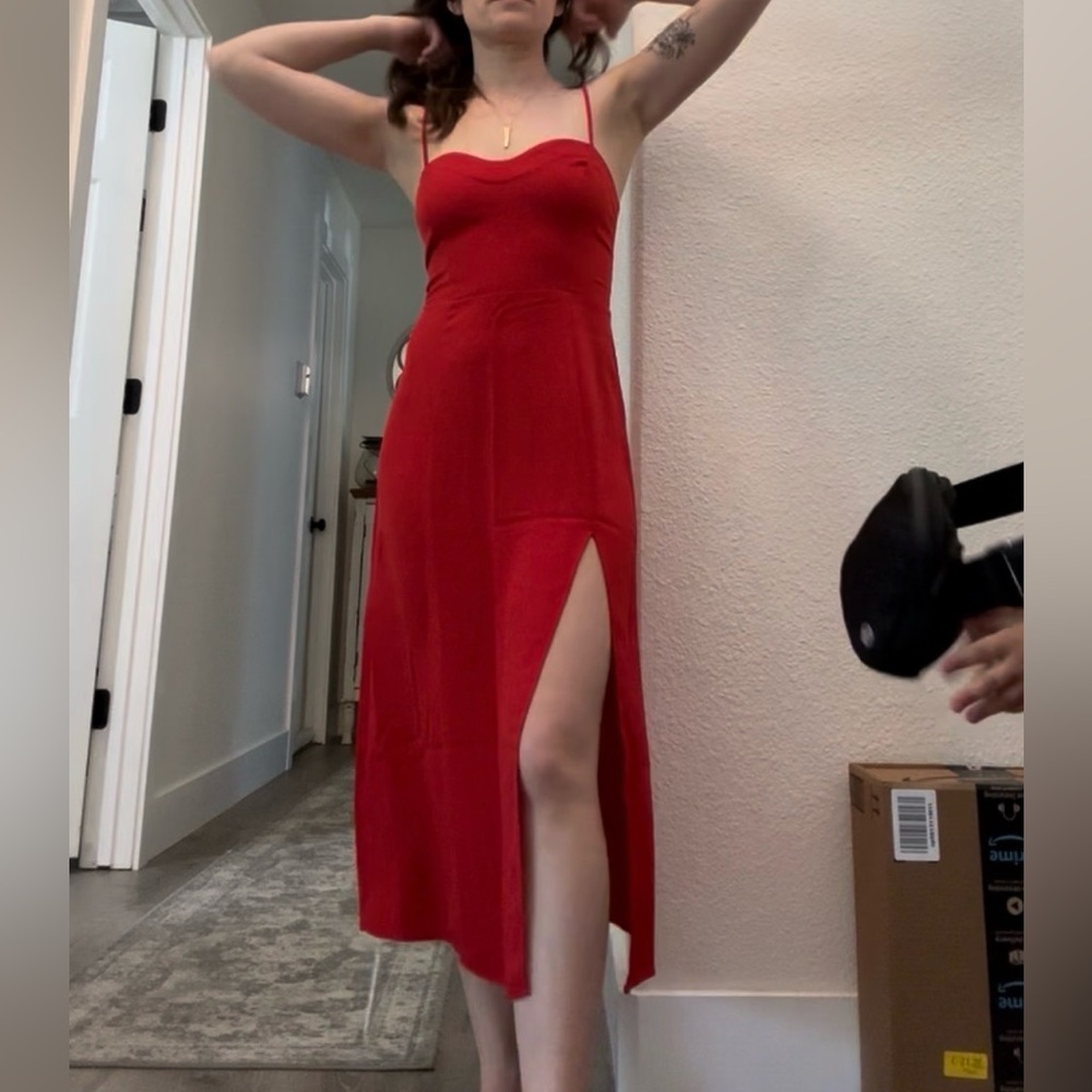 Abercrombie & Fitch Vibrant Red Strapless Dress
